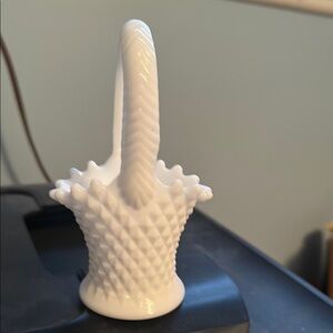 White Textured Ceramic Basket